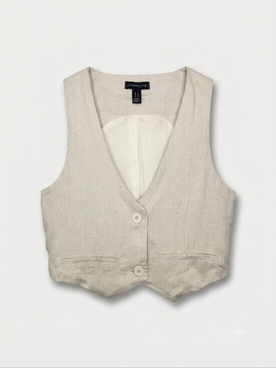 Streetwear Society Tops - NWT Sz S Streetwear Society Rayon Linen Beige Cream Button-Front Camisole Vest